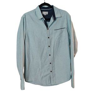 Craft + Flow Small Men's Long Sleeve Dress Shirt Green RN#149158 Button Down